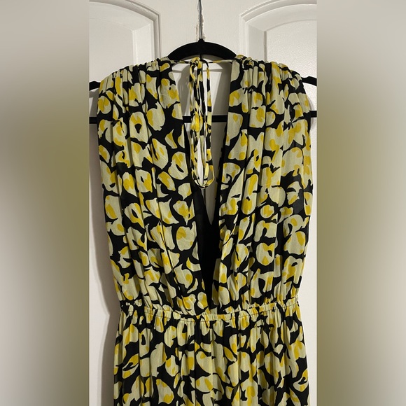 & Other Stories Midi Dress/ Size 2/ Black and Yellow Print - Picture 3 of 4